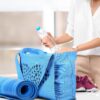 Saintrygo Yoga Mat Tote Pilates Bag Canvas Yoga Bag with Mat Carrier Pocket for Women Pilates Gym