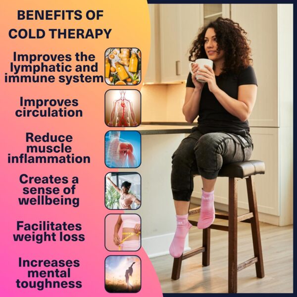 Relief Genius Cold Therapy Socks with Reusable Gel ice Packs - Achieve Relief from Sprains, Muscle Pain, Bruises, Swelling, Edema, Chemotherapy, Arthritis, Post Partum Foot (Pink, Small/Medium)