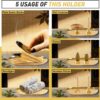 Incense Holder 5.5 inches, 5 in 1 Incense Burner, Palo Santo Holder, Sage Holder, Long Incense Holder for Sticks/Coil Incense/Incense Cones, Brass Insence Sticks Holder, Yoga Meditation Accessories