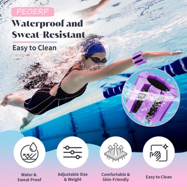 Ankle Weights for Women Men, Adjustable Wrist Weighted Bracelet for Home Gym Workout, Walking, Running, Travel, Pilate, Yoga, Exercise,Barre,Strength Training. Set of 2 (1Lb Each)