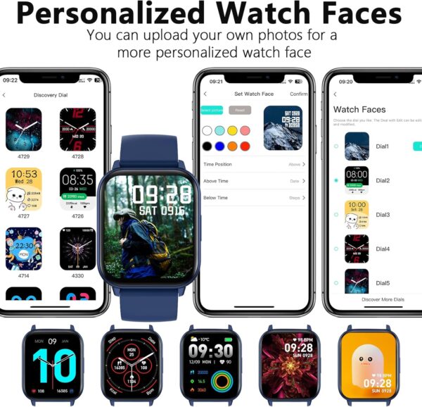 Smart Watch (Answer/Make Call), 1.9" Smartwatch Fitness Tracker for Android and iOS Phones with Heart Rate Sleep Tracking, Multi Sport Modes, Blood Oxygen, Ai Voice Control,Fitness Watch for Women Men