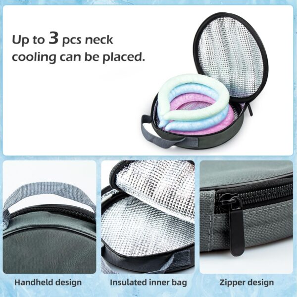 2PCS Neck Cooling Tube with Cold Insulated Bag,Neck Cooling Wraps,Reusable Ice Neck Ring Wearable Body Cooling Products for Summer Heat (Blue*2)