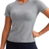 CRZ YOGA Seamless Short Sleeve Shirts for Women Breathable Running Workout Tops Athletic Gym Yoga Basic T-Shirts