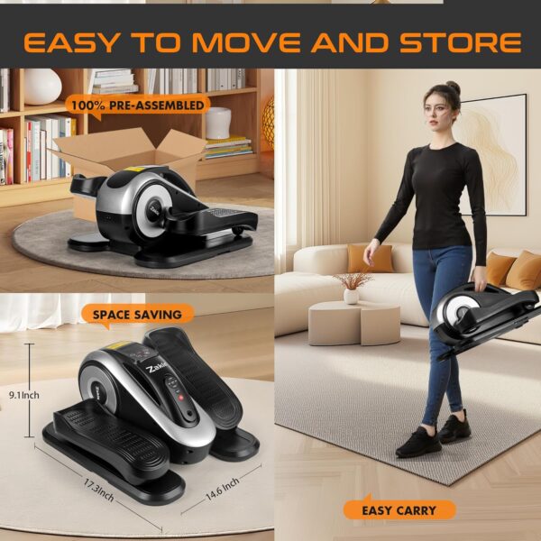 Zakle Under Desk Elliptical Machine, Ellipse Leg Exerciser w/Remote Control & 12 Adjustable Speeds, Noiseless Ellipse Leg Exerciser, Fully Assembled Elliptical Training Machine