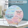 Feelings Wheel Therapy Office Decor, 5.8 Inches Diameter Double Sided Mental Health Decor Emotion Wheel with Stand, Wooden Coping Wheel Chart Gifts for School, Therapy Office, 2025 Upgrade