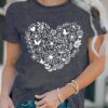 LBP Women Gardening T Shirts Plant Lover Tees Gardener Tops Women Garden Flower Heart Shirt