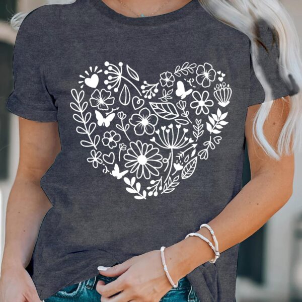 LBP Women Gardening T Shirts Plant Lover Tees Gardener Tops Women Garden Flower Heart Shirt