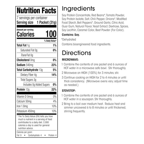 WonderSlim Protein Meal, Zesty Vegetable Chili w/Beans, 12g Protein, 4g Fiber, Gluten Free (7ct)