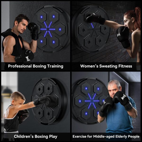 2025 Upgrade Music Boxing Machine, 5.0 Smart Bluetooth Boxing Machine Trainer with Boxing Gloves, Music Boxing Machine for Adults Kids, Boxing Target Workout Equipment for Home Office Gym