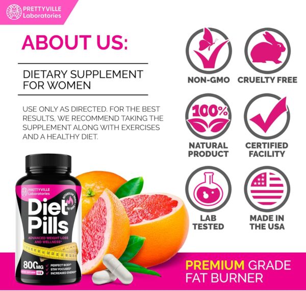 Weight Loss Capsules – Non Prescription Weight Loss Pills – Extra-Strength Fat Burner, Appetite Suppressant with Forskolin, Ginseng & L-Carnitine – Made in USA, 60 Count