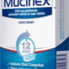 Mucinex 12 Hour 1200mg Maximum Strength Guaifenesin Chest Congestion & Mucus Relief, Guaifenesin Expectorant Aids Mucus Removal, Chest Decongestant for Adults, Dr Recommended, 42ct Tablets