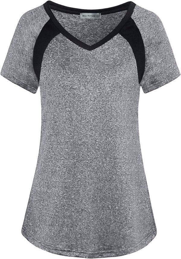 MISS FORTUNE Womens Active Wear Exercise Top Yoga Shirt Workout Clothes…