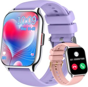 Smart Watch for Women Men(Dial/Answer Calls), 2.0" Fitness Tracker Watch with Heart Rate/Blood Pressure/Blood Oxygen Monitor for Android iOS