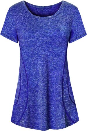 Cucuchy Womens Yoga Tops Flowy Fitness Workout Shirts Short Sleeve Activewear