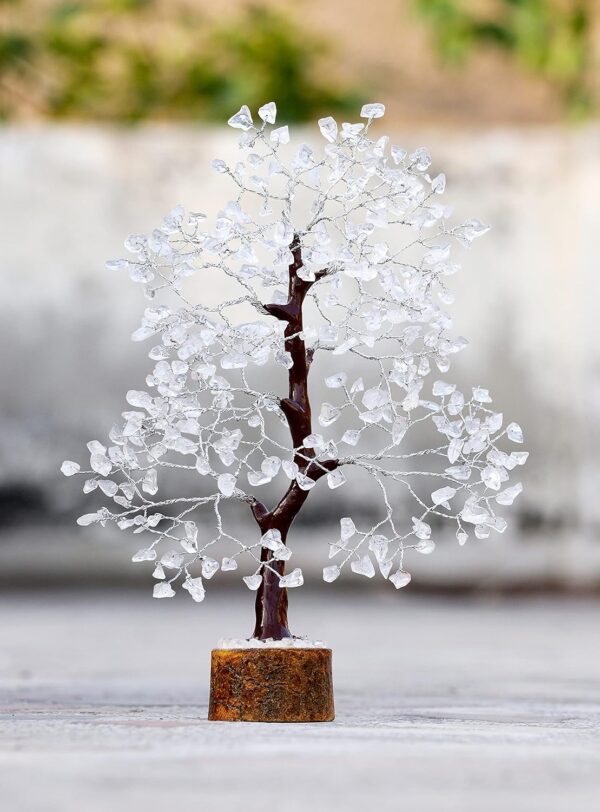 Clear Quartz Gemstone Tree of Life - Handmade Crystal Tree for Positive Energy, Chakra Money Tree Bonsai - Feng Shui Decor, Healing Crystals - Attract Good Luck, Meditation Accessories, Spiritual Gift