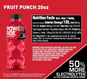 POWERADE Sports Drink Fruit Punch, 20 Ounce (Pack of 24)