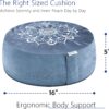 Hihealer Meditation Cushion - Large Velvet Zafu Floor Pillow for Adults and Women - Comfortable Yoga Pillow with Traditional Tibetan Buckwheat Filling for Meditation and Relaxation