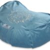 Florensi Meditation Cushion - Comfortable Floor Pillow - Traditional Crescent Meditation Pillow with Beautiful Velvet Cover - Large Floor Cushion Seating for Adults - Premium Yoga Buckwheat Bolster