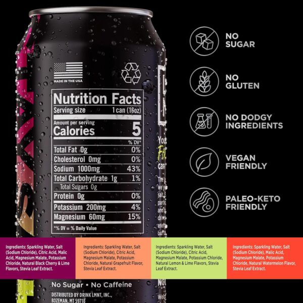 LMNT Sparkling Electrolyte Drink - Variety Pack | 12-Count