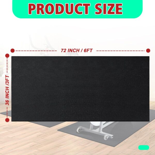Peloton Bike Mat | 6mm Thickness, 36" x 72" Exercise Bike Mat/Treadmill Mat for Hardwood Floors or Carpet, Non-Slip Sweat-Proof Exercise Equipment Mat for Bike Trainer/Stationary Spin Bike
