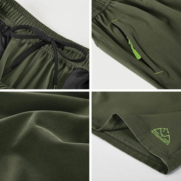 Rdruko Men's Quick Dry Hiking Shorts Lightweight Running Gym Outdoor Active Shorts with Zipper Pockets