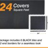 Mat Block Interlocking Foam Tiles Puzzle Mats for Floor 24 SQ FT, 1/2 inch, 6 Tiles, EVA Gym Mat Flooring Exercise Equipment Mat for Home Gym Equipment, Black, 6pcs