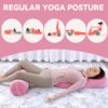 ROYALAY 2 Pcs Yoga Bolster Pillow for Restorative Yoga, Rectangular and Cylinder Meditation Pillow Set with Carrying Handles, Supportive Cushion for Exercise Workout Stretching Meditation,Pink