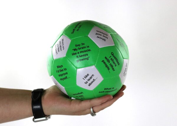 Self Esteem Thumball: Six Inch, Green/White, Foam, Vinyl, 1 Set, 1 Item, 1 Piece, 5.6 Ounces, Ages 8-Adult, Group Activity for Self Esteem Building