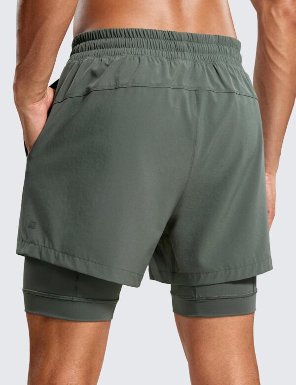 CRZ YOGA 2 in 1 Mens Athletic Shorts 5'' with Liner Quick Dry Lightweight for Running Sports Gym with Pockets