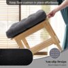 Meditation Cushion Floor Pillow - Large Square Floor Pillows for Adults Sitting with Shredded Blue Memory Foam Filling Cushions for Classroom Yoga Tatami Living Room Outdoor,Grey, 20x20x4 Inch