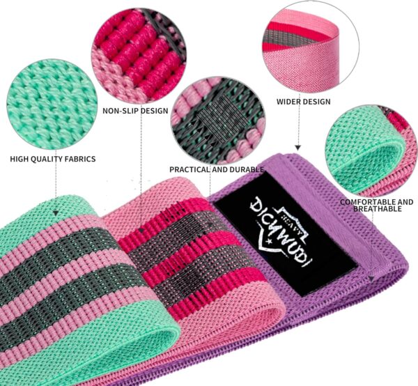 Fabric Resistance Bands for Working Out, 3Pack or 6Pack Non-Slip Exercise Bands for Women and Men, Fabric Booty Bands for Home, Exercise Fitness, Pilates, Stretching