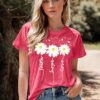 Womens Graphic T Shirts: Christian Shirts Daisy Print Short Sleeve Ladies T-Shirts Faith Hope Love Tee
