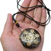 Amazing Gemstone Orgone Pendant with Black Tourmaline Crystal and Chakra Metatron Cube - Natural Healing Pendant Necklace for Women Men