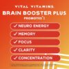Vital Vitamins Nootropic Brain Supplement Plus - for Memory, Focus, Concentration, Neuro Energy, Clarity - with Lion's Mane Mushrooms - 60 Capsules