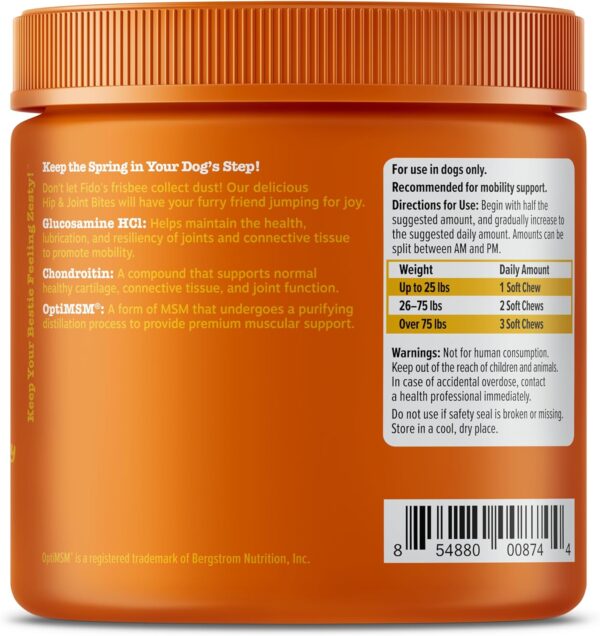 Zesty Paws Hip and Joint Supplement for Dogs - Glucosamine with Chondroitin, MSM, Vitamins C and E Dog Joint Relief - Mobility Bites Bacon – 90 Count