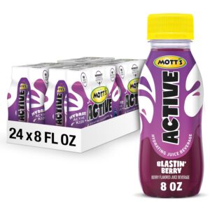 Mott's Active Blastin' Berry Hydrating Juice Beverage, 8 Fl Oz Bottles, 24 Count (4 Packs Of 6), Made With Naturally Sourced Electrolytes & Coconut Water, Gluten & Caffeine-free, Kosher
