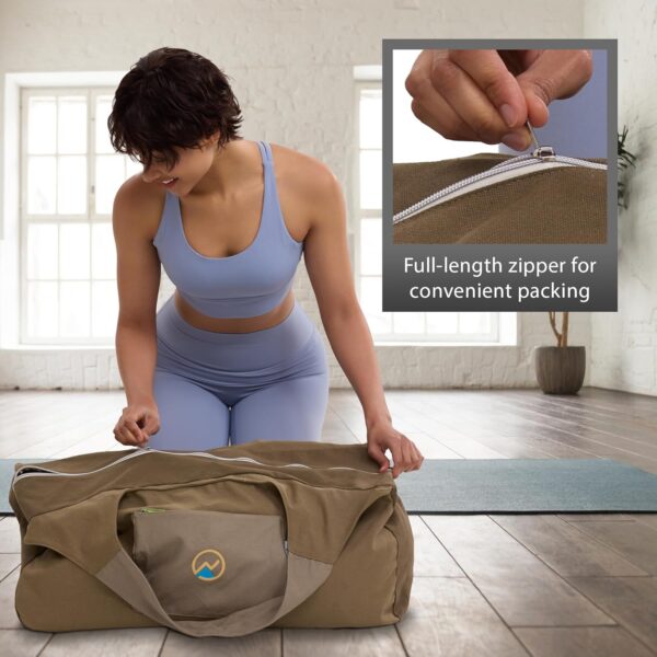 JoYnWell Large Yoga Mat Bag Carrier for men and Women - Stylish Tote with 4 Pockets, Durable Yoga Bolster Fits All your Stuff Light-weight and Easy-to-Carry, 30”