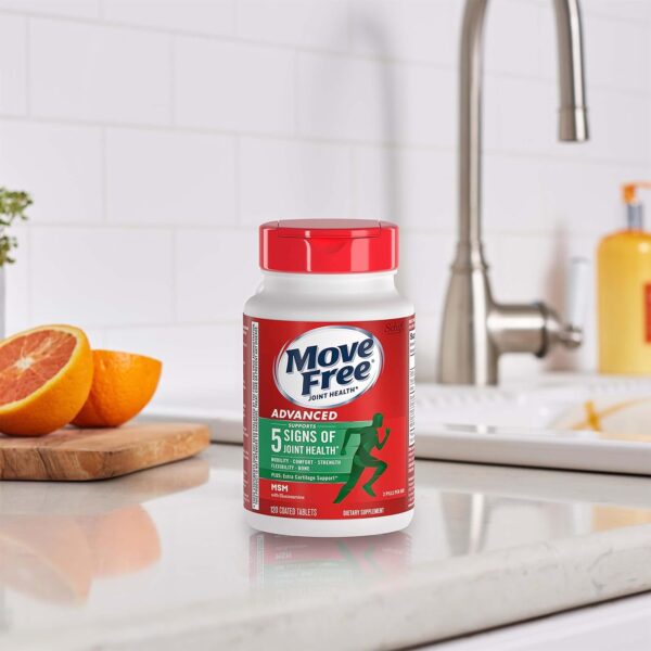 Move Free Advanced Glucosamine Chondroitin MSM Joint Support Supplement, Supports Mobility Comfort Strength Flexibility & Bone - 120 Tablets (40 servings)