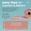 Retrospec Solana Yoga Mat 1/2" Thick w/Nylon Strap for Men & Women - Non Slip Exercise Mat for Yoga, Pilates, Stretching, Floor & Fitness Workouts
