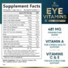 Eye Vitamins & Mineral Supplement, Contains Lutein, Zeaxanthin, Bilberry & Zinc, Supports Eye Strain, Vision Macular Health & Dry Eyes for Adults with Vitamin C & E, Lycopene - 60 Capsules