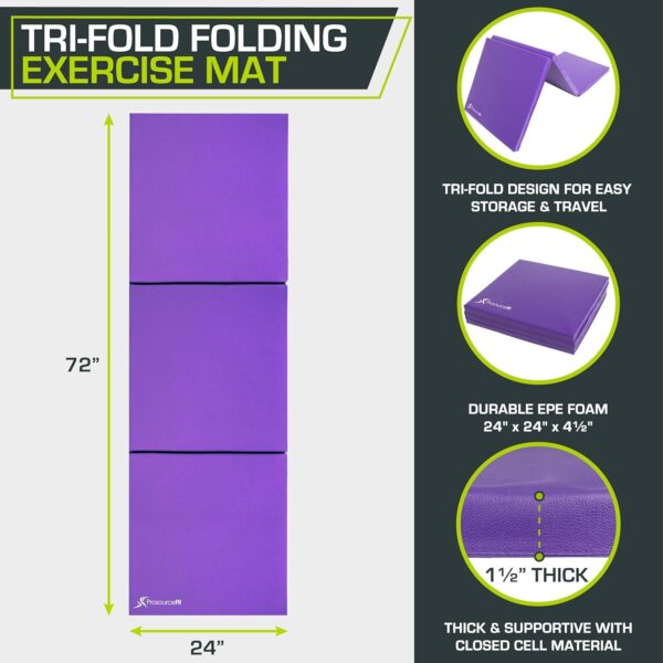 ProsourceFit Tri-Fold Folding Thick Exercise Mat