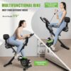 Caromix Folding Exercise Bike, 4 in 1 Stationary Magnetic Cycling Bicycle Upright Indoor Cycling Bike for Home Workout 330LB Capacity