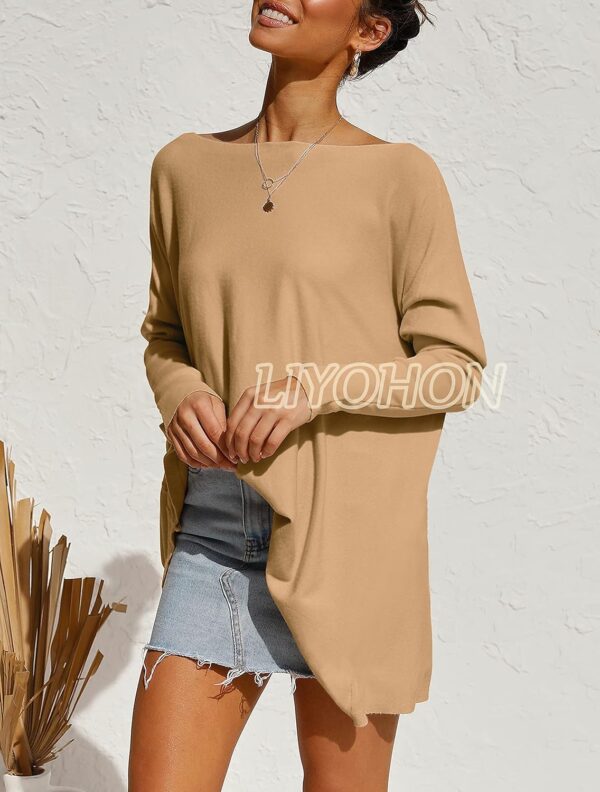 LIYOHON Oversized T Shirts for Women Tunic Tops to Wear with Leggings Long Sleeve Fall Sweaters Dressy Tops