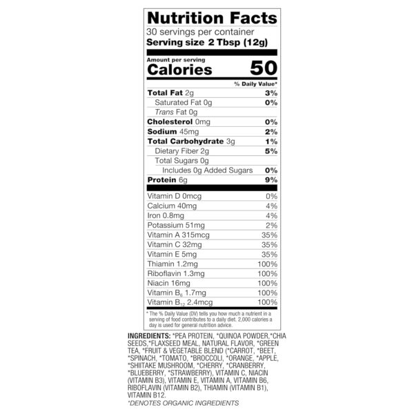 BetterBody Foods Organic Superfood Powder with Protein, Vitamins C, E, and B12 (12.7 oz.)