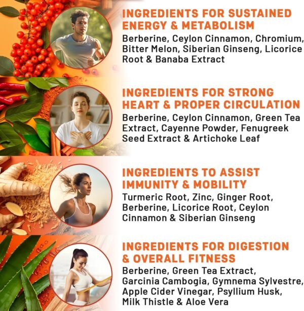 21-in-1 Berberine Supplement with Ceylon Cinnamon - Berberine 1500mg with Chromium, Bitter Melon and Green Tea Extract - Dihydroberberine Supplement for Energy & Metabolism Support, 5279 mg, 120 count