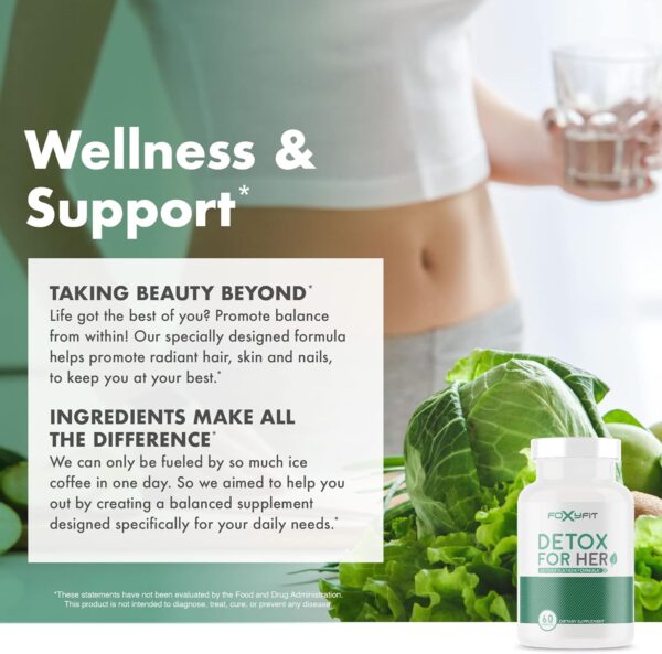 Detox for Her 30 Day Detox Cleanse Formula That Supports Healthy Digestion Function, Promotes Detoxification, & Balances from Within