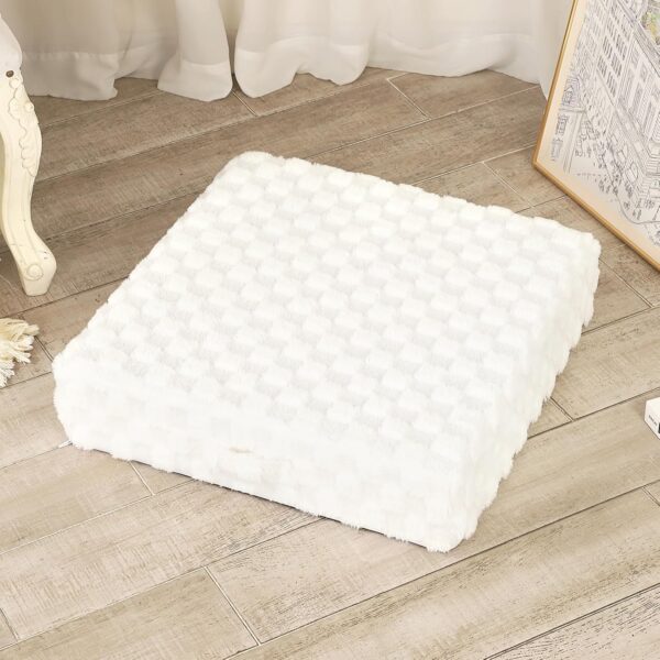 22 inches Meditation Floor Pillow, Square Large Floor Cushions for Adults, Thick Memory Foam Seat Cushions for Yoga, Living Room, Sofa, Tatami, Cream