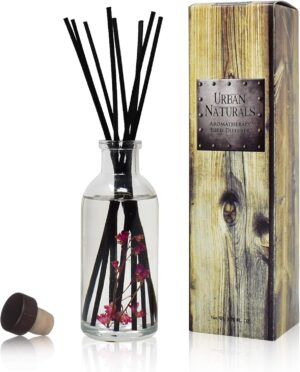 Urban Naturals Amber & Lavender Reed Diffuser Scented Sticks Set | (Awaken + Renew) Mind & Body Aromatherapy Collection | Essential Oil Botanical Diffusing Room Scent