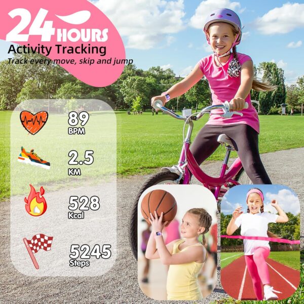 Fitness Tracker Watch for Kids, IP68 Waterproof Kids Smart Watch with 1.5" DIY Dials 19 Sport Modes, Pedometers, Heart Rate, Sleep Monitor, Great Gift for Boys Girls Teens 6-14