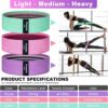 Resistance Bands for Working Out, 3 Levels Exercise Bands Workout Bands Set for Women Men, Hip Legs Booty Bands for Home Fitness, Gym, Yoga, Pilates